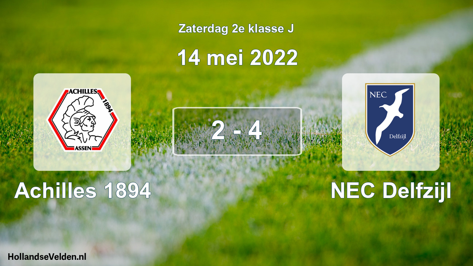 Total number of matches played: Achilles 1894 - NEC Delfzijl 2 - 4 (14 May 2022)