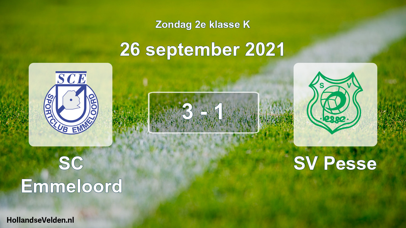Total number of matches played: SC Emmeloord - SV Pesse 3 - 1 (26 September 2021)