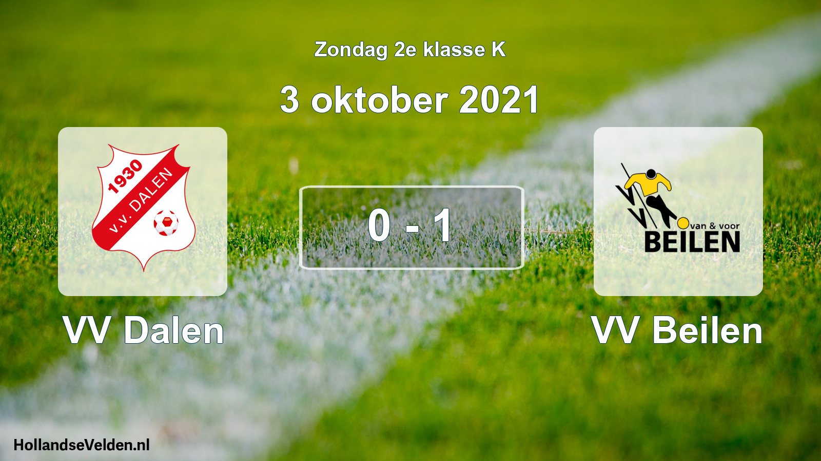 Total number of matches played: VV Dalen - VV Beilen 0 - 1 (3 October 2021)