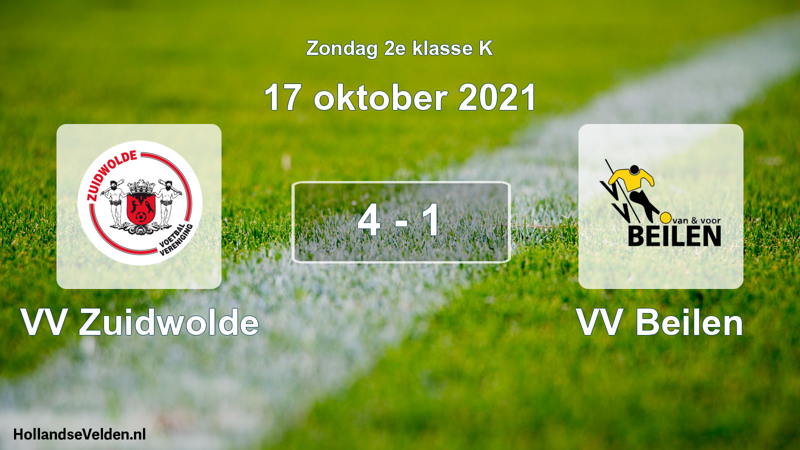 Total number of matches played: VV Zuidwolde - VV Beilen 4 - 1 (17 October 2021)