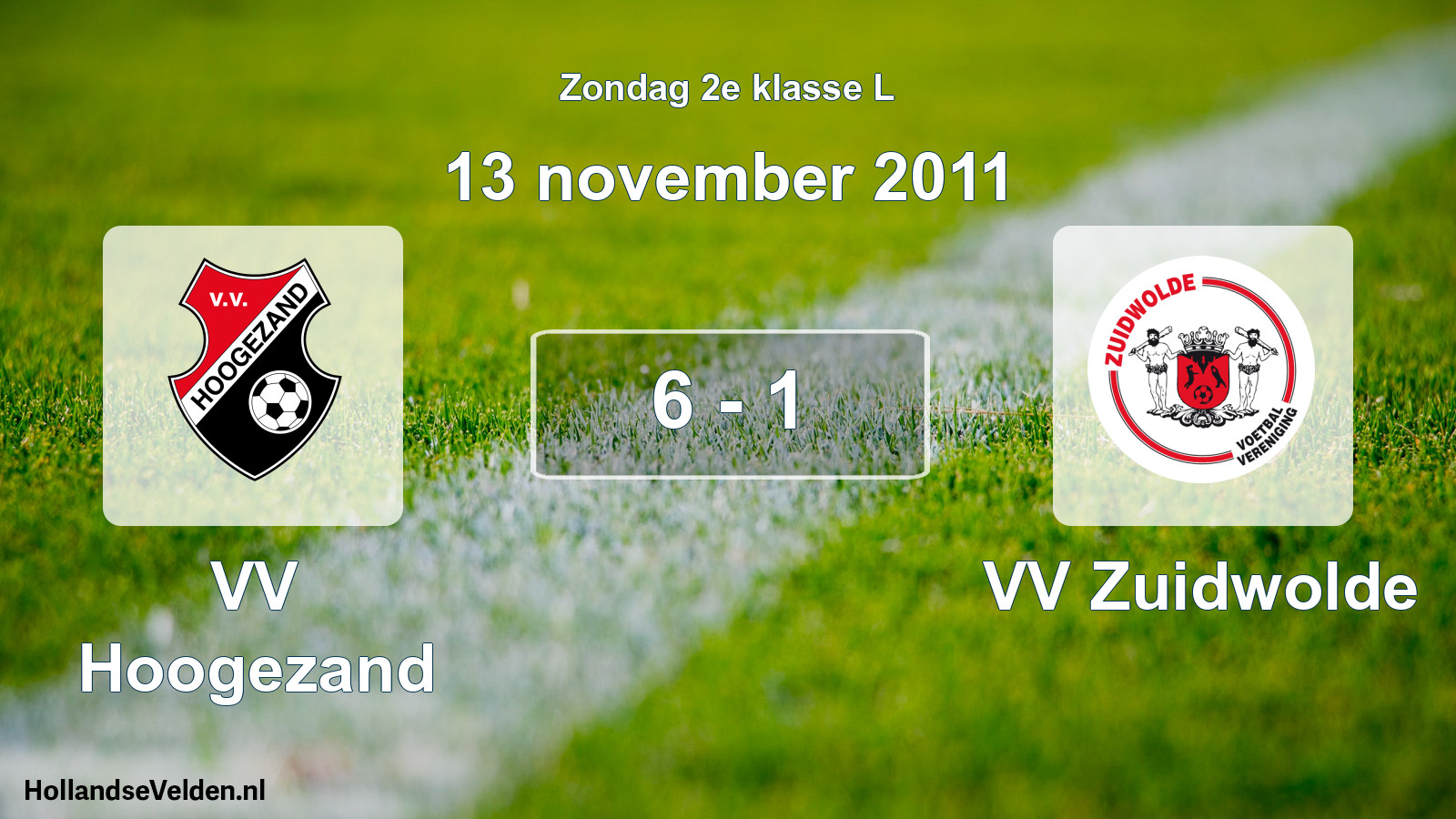 Total number of matches played: VV Hoogezand - VV Zuidwolde 6 - 1 (13 November 2011)
