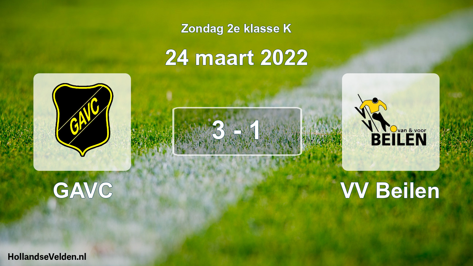 Total number of matches played: GAVC - VV Beilen 3 - 1 (24 March 2022)
