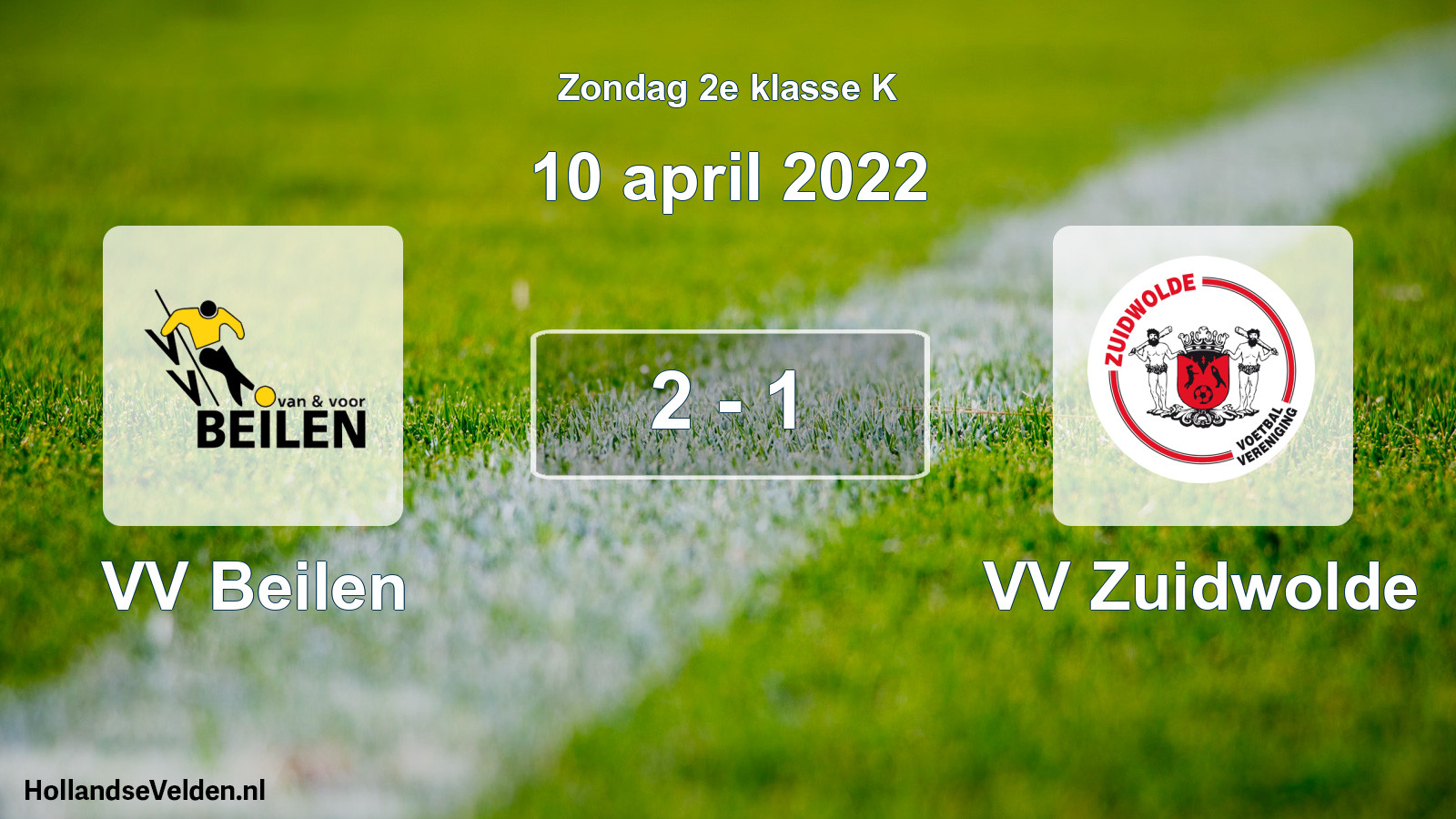 Total number of matches played: VV Beilen - VV Zuidwolde 2 - 1 (10 April 2022)