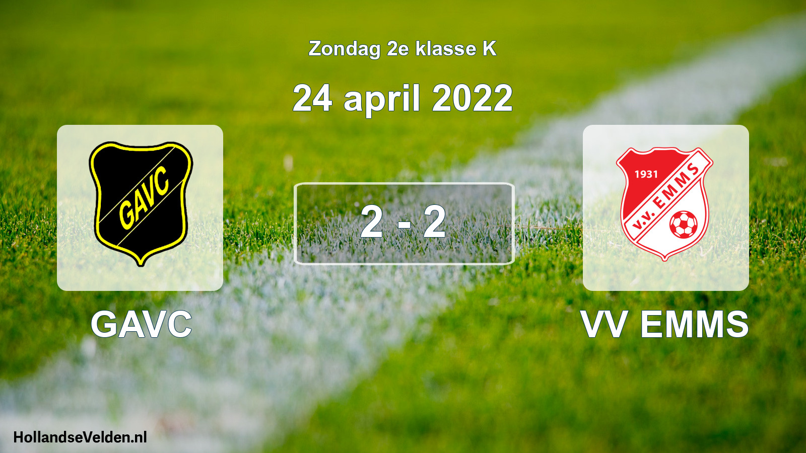 Total number of matches played: GAVC - VV EMMS 2 - 2 (24 April 2022)