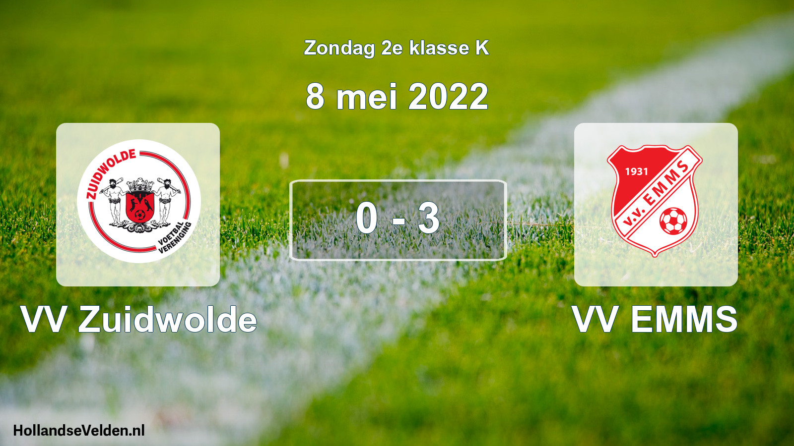 Total number of matches played: VV Zuidwolde - VV EMMS 0 - 3 (8 May 2022)