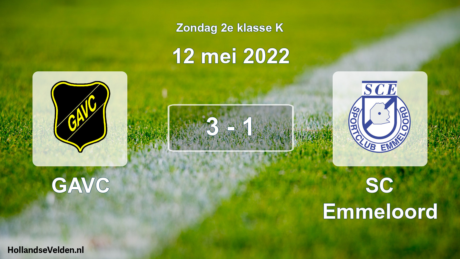 Total number of matches played: GAVC - SC Emmeloord 3 - 1 (12 May 2022)
