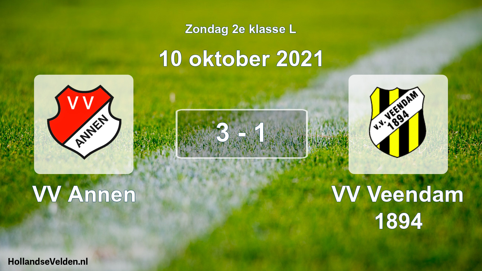 Total number of matches played: VV Annen - VV Veendam 1894 3 - 1 (10 October 2021)