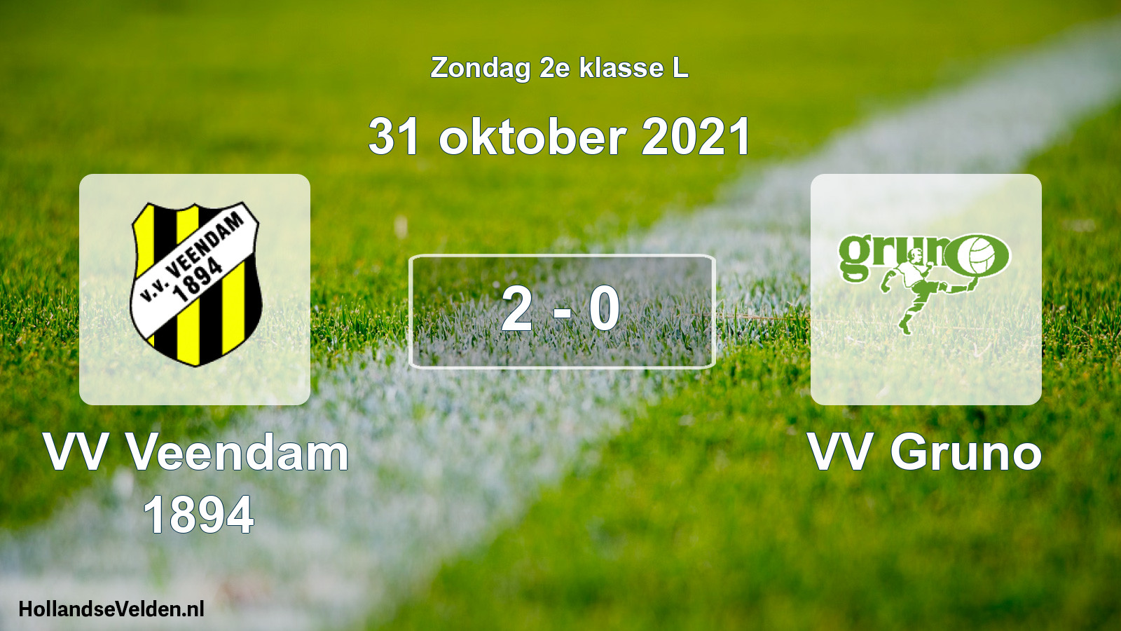 Total number of matches played: VV Veendam 1894 - VV Gruno 2 - 0 (31 October 2021)