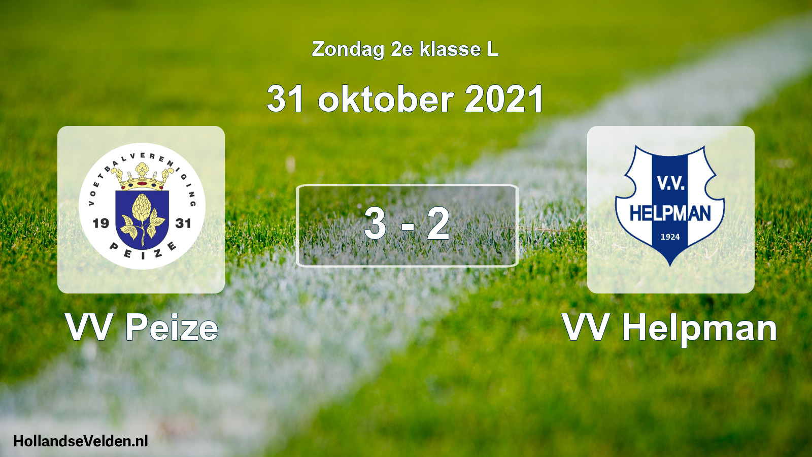 Total number of matches played: VV Peize - VV Helpman 3 - 2 (31 October 2021)