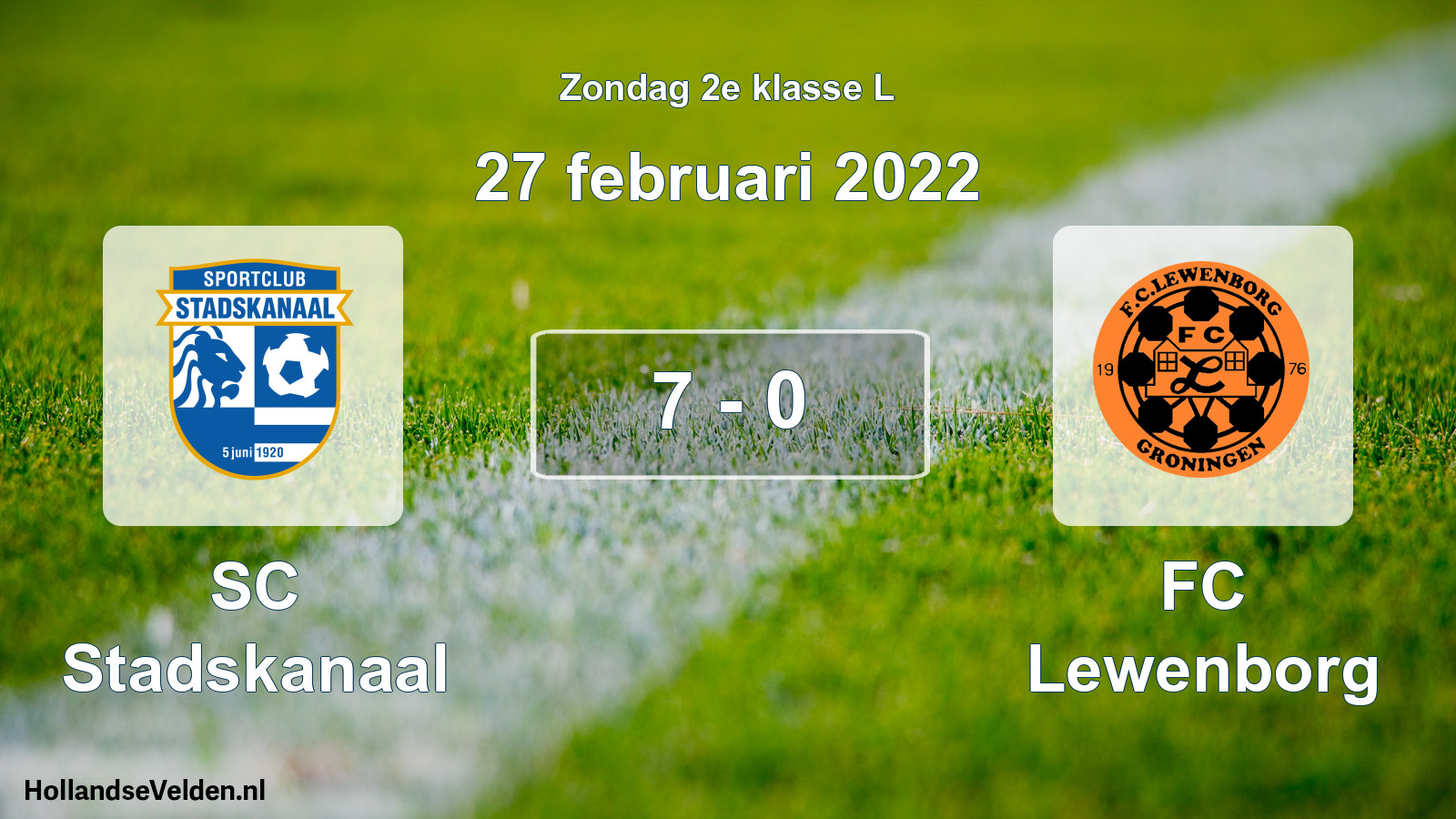 Total number of matches played: SC Stadskanaal - FC Lewenborg 7 - 0 (27 February 2022)