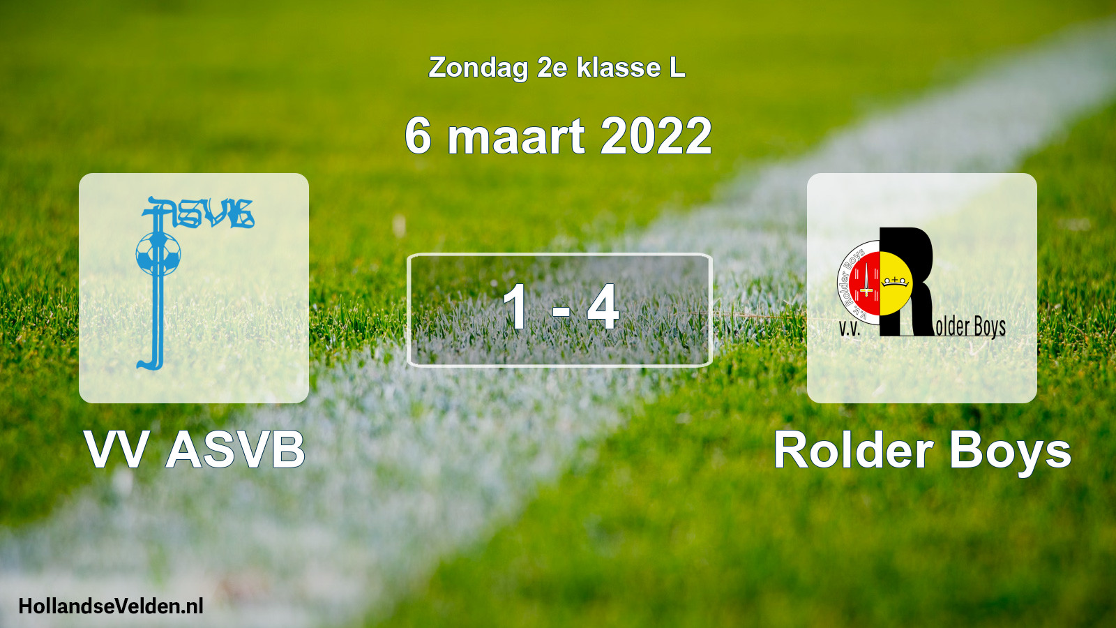 Total number of matches played: VV ASVB - Rolder Boys 1 - 4 (6 March 2022)