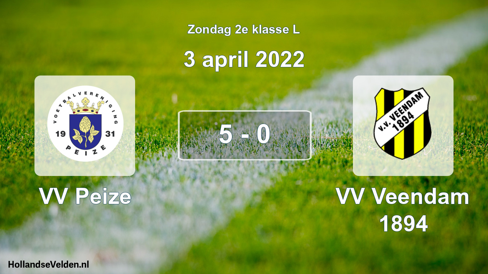 Total number of matches played: VV Peize - VV Veendam 1894 5 - 0 (3 April 2022)