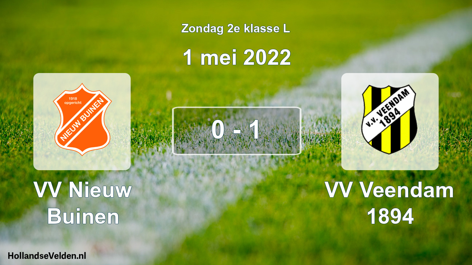 Total number of matches played: VV Nieuw Buinen - VV Veendam 1894 0 - 1 (1 May 2022)