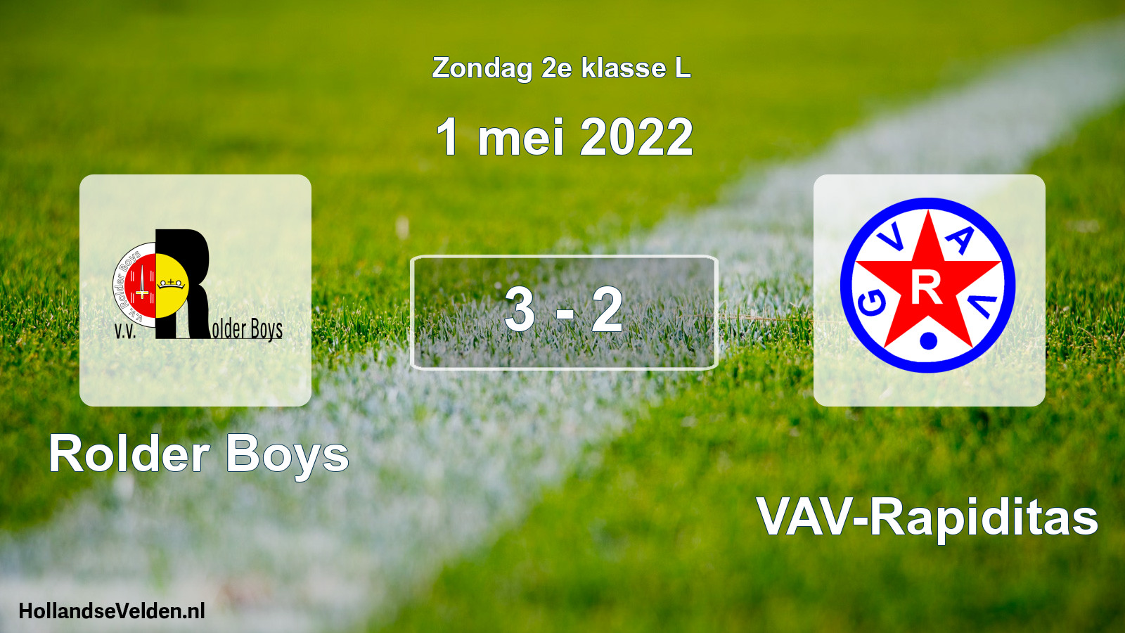 Total number of matches played: Rolder Boys - GVAV-Rapiditas 3 - 2 (1 May 2022)