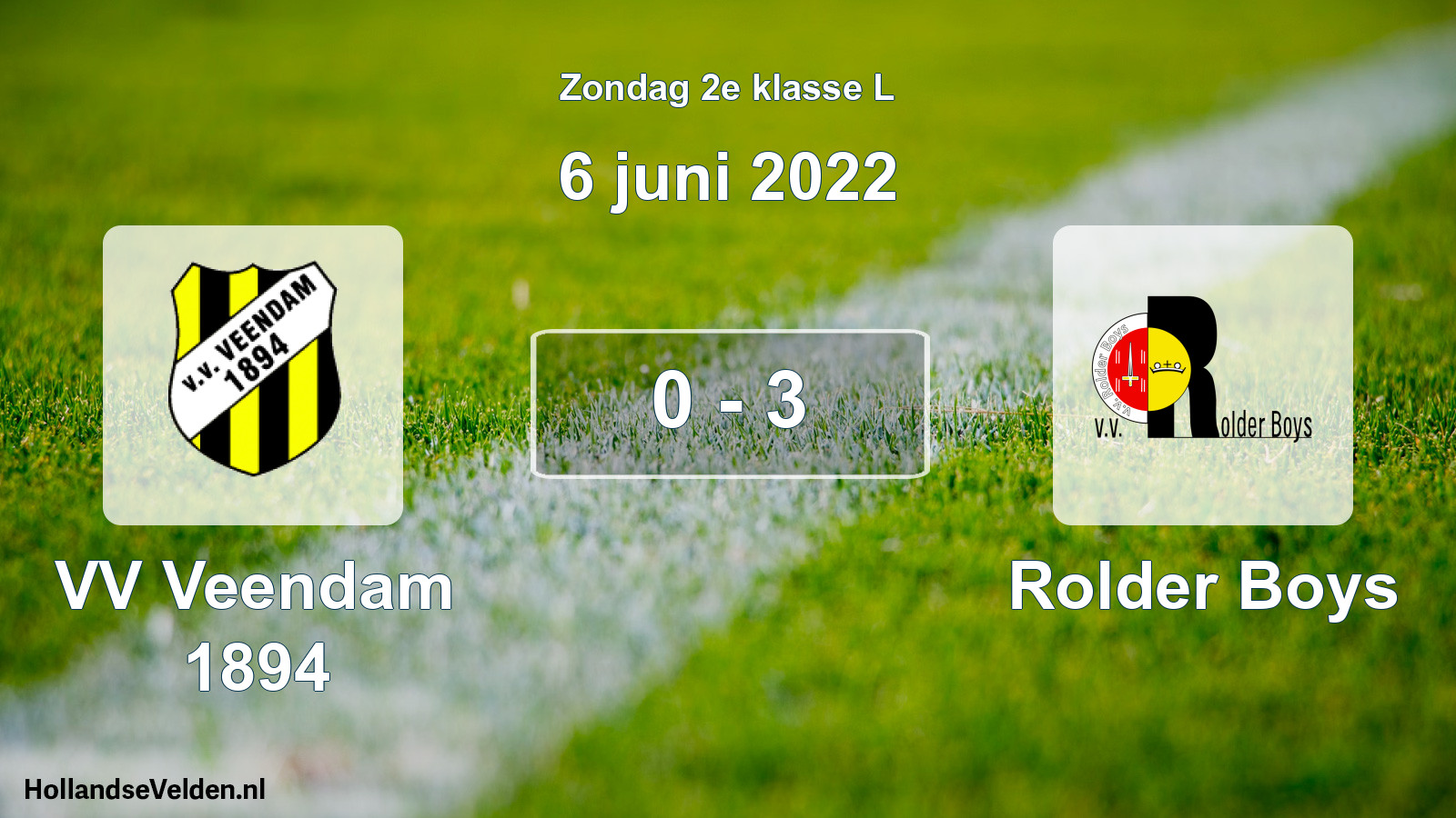 Total number of matches played: VV Veendam 1894 - Rolder Boys 0 - 3 (6 June 2022)