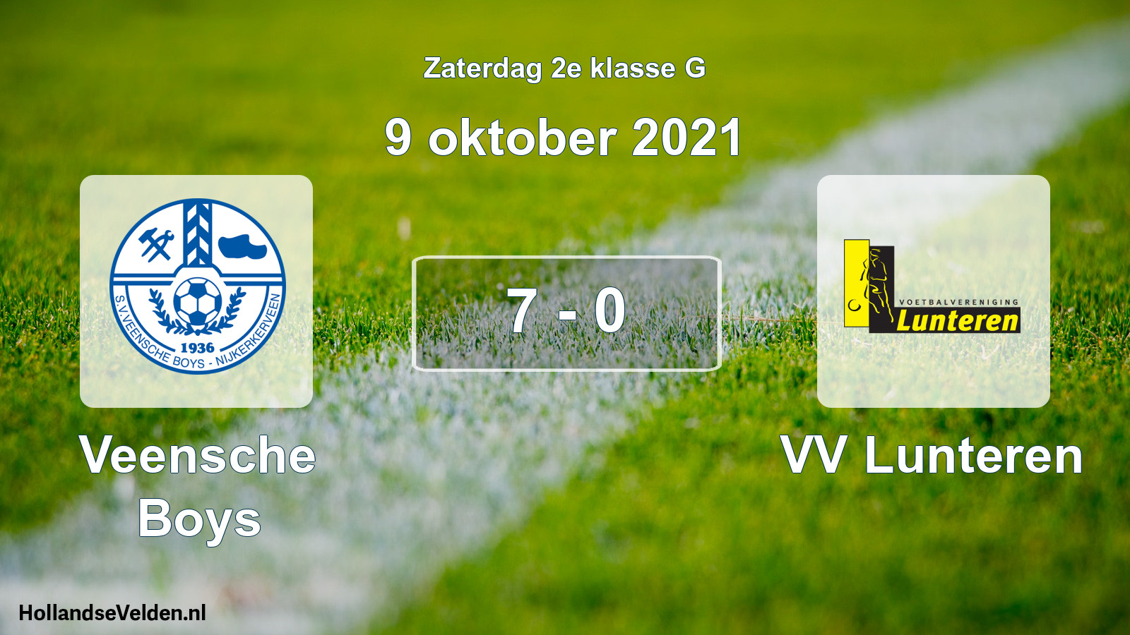Total number of matches played: Veensche Boys - VV Lunteren 7 - 0 (9 October 2021)