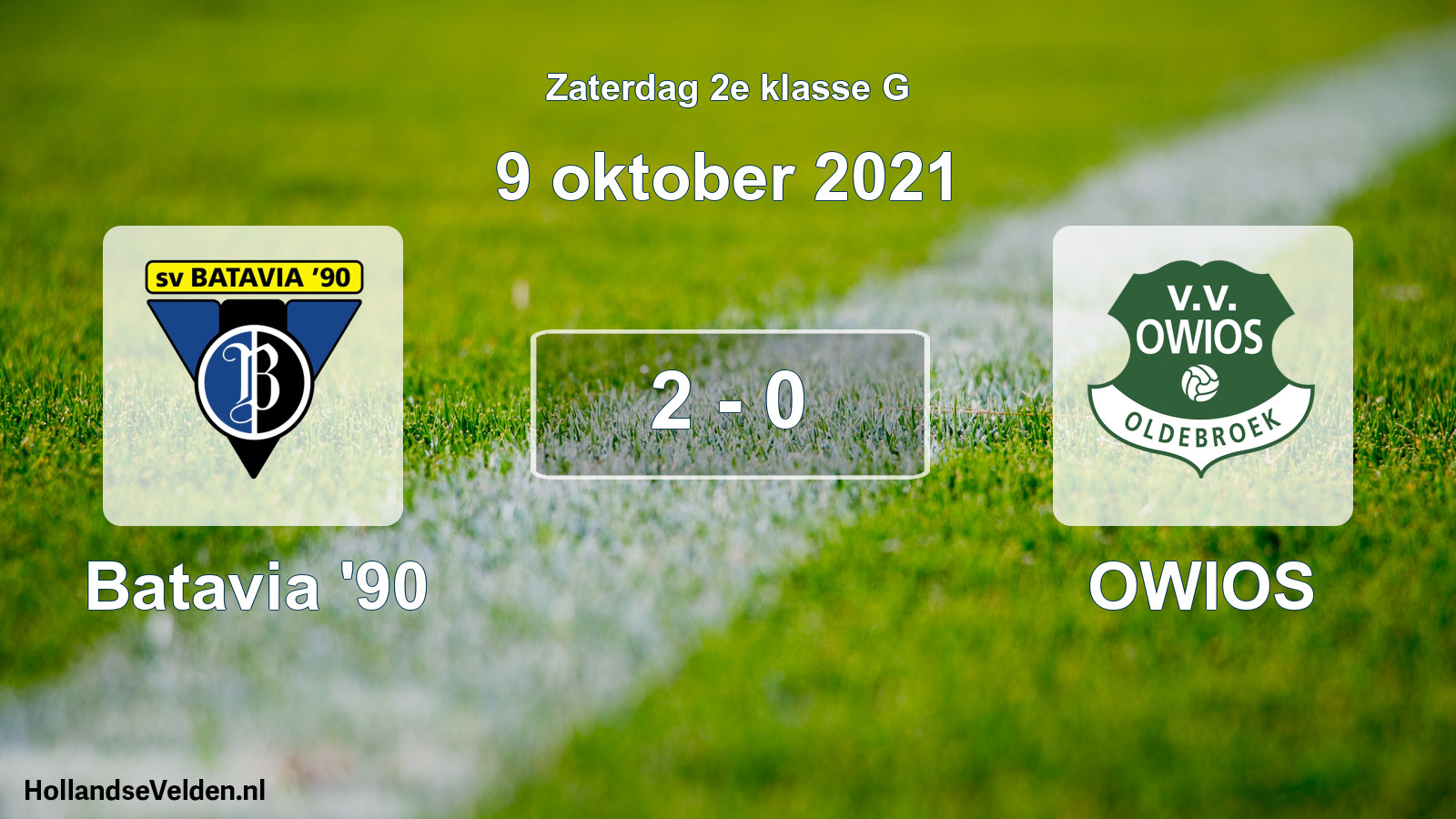Total number of matches played: Batavia '90 - OWIOS 2 - 0 (9 October 2021)