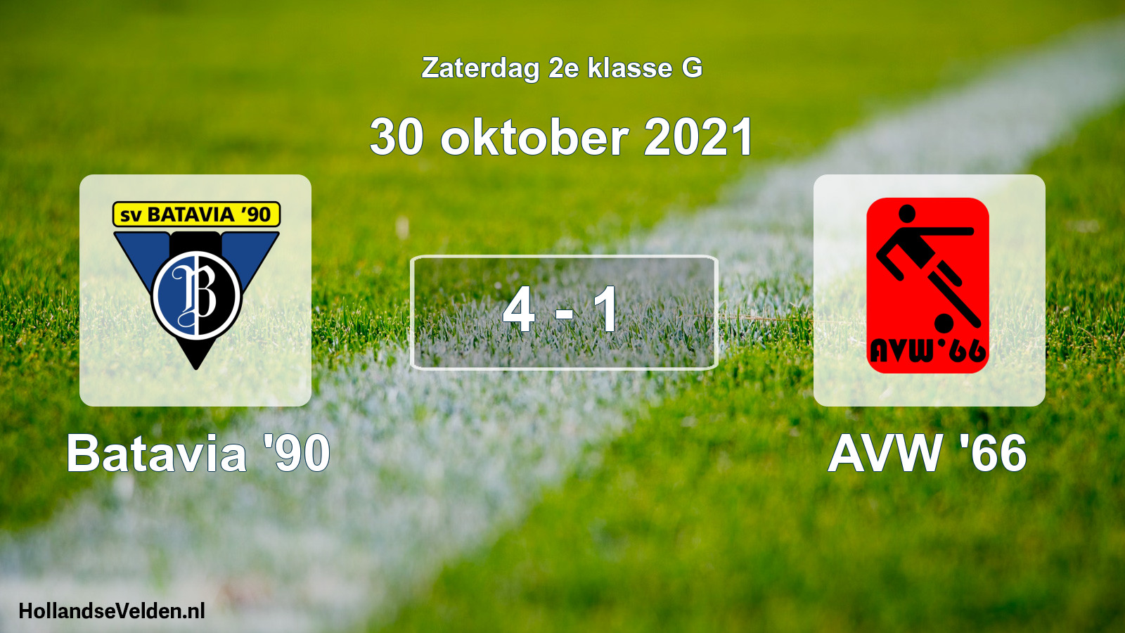 Total number of matches played: Batavia '90 - AVW '66 4 - 1 (30 October 2021)