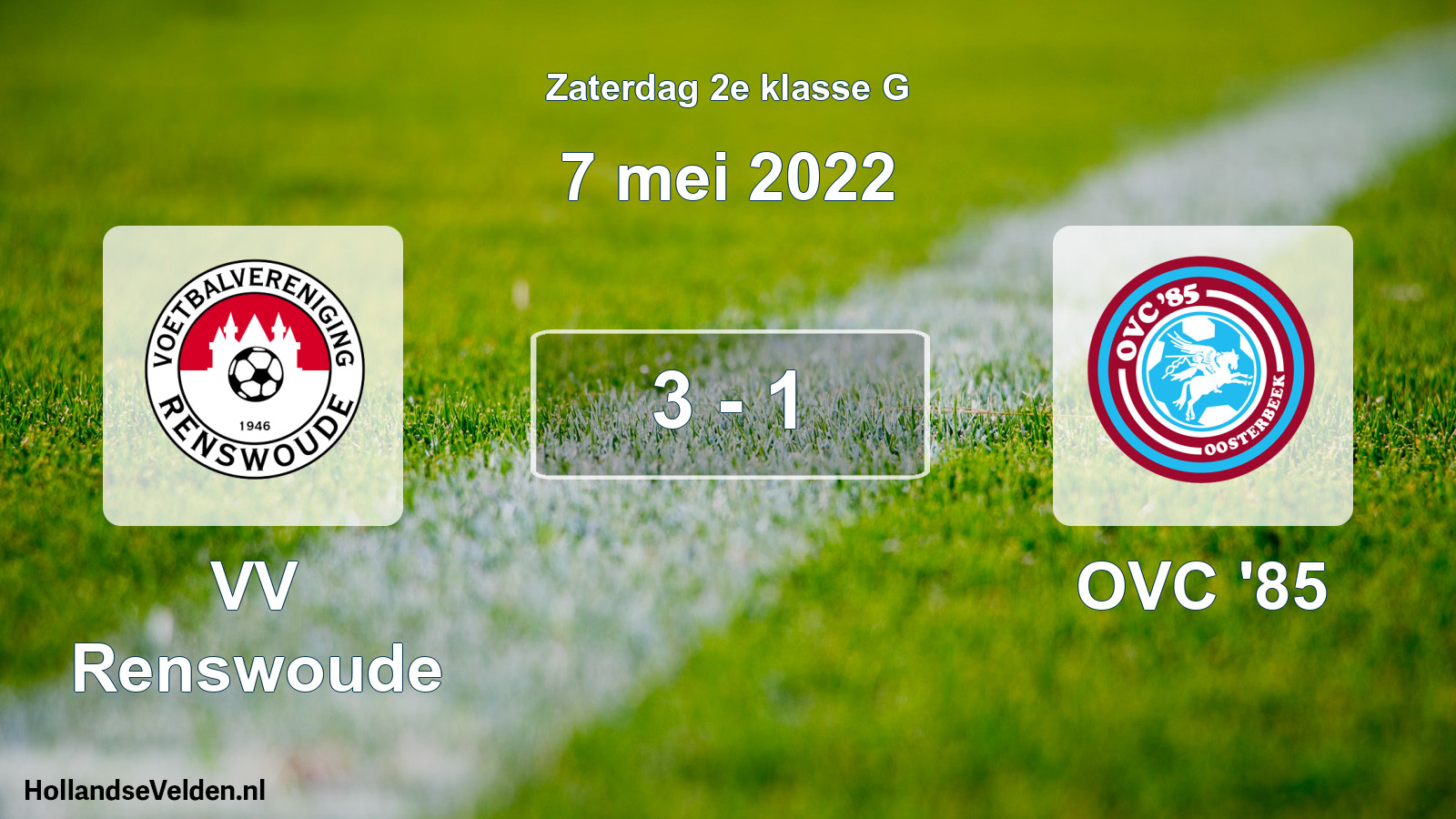 Total number of matches played: VV Renswoude - OVC '85 3 - 1 (7 May 2022)