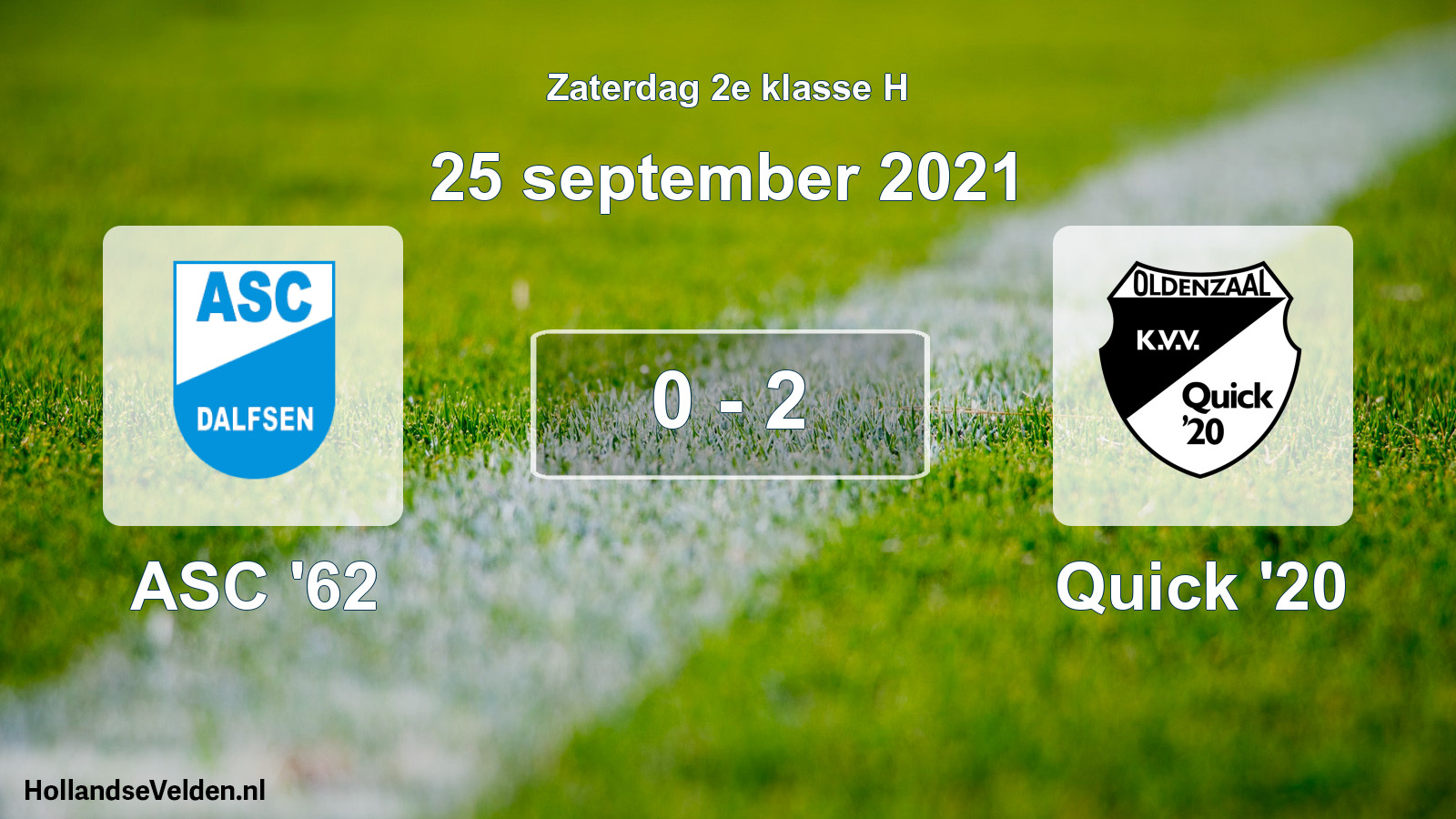 Total number of matches played: ASC '62 - Quick '20 0 - 2 (25 September 2021)