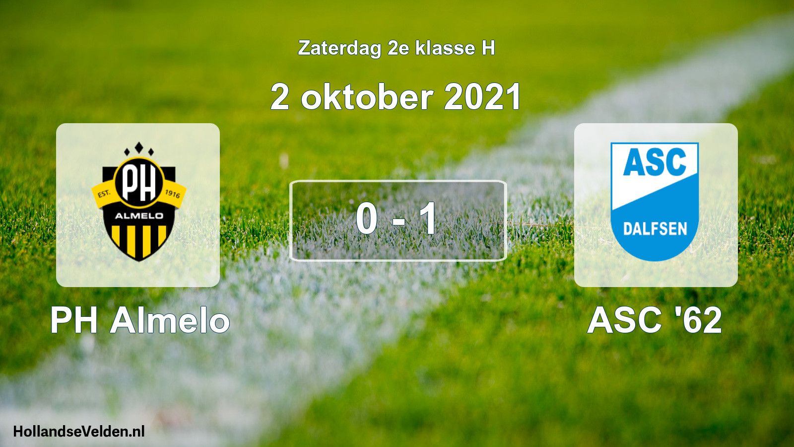 Total number of matches played: PH Almelo - ASC '62 0 - 1 (2 October 2021)