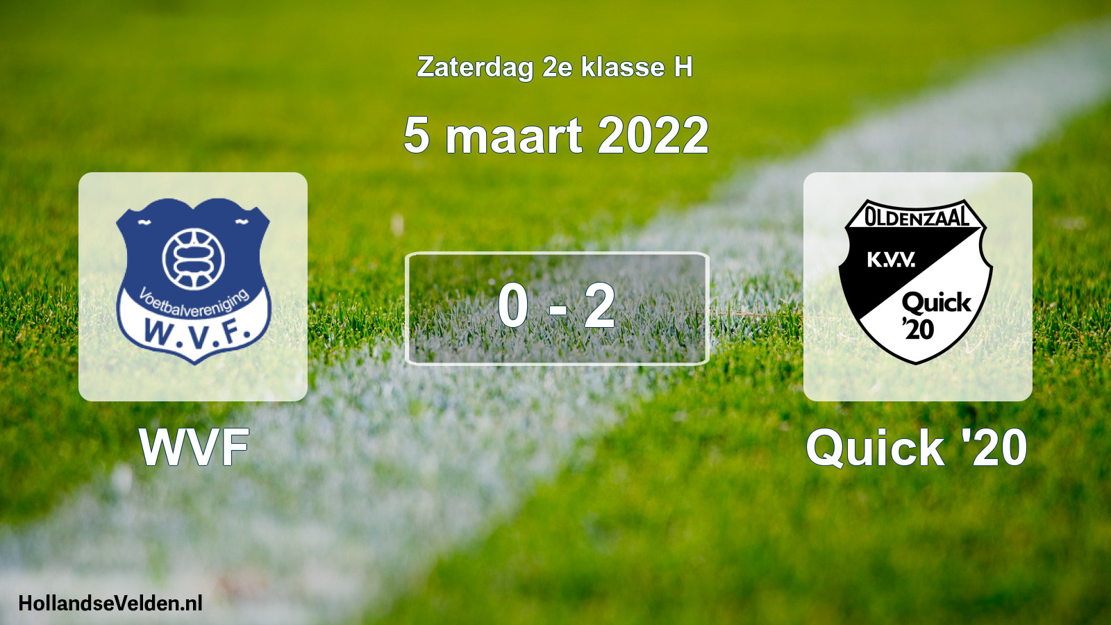 Total number of matches played: WVF - Quick '20 0 - 2 (5 March 2022)