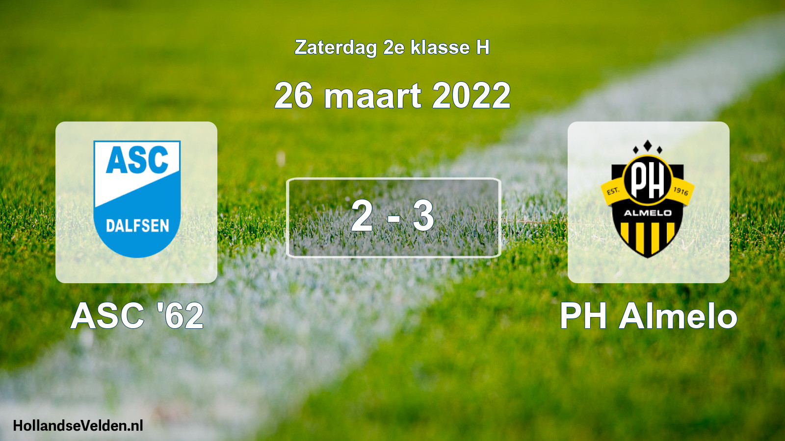Total number of matches played: ASC '62 - PH Almelo 2 - 3 (26 March 2022)