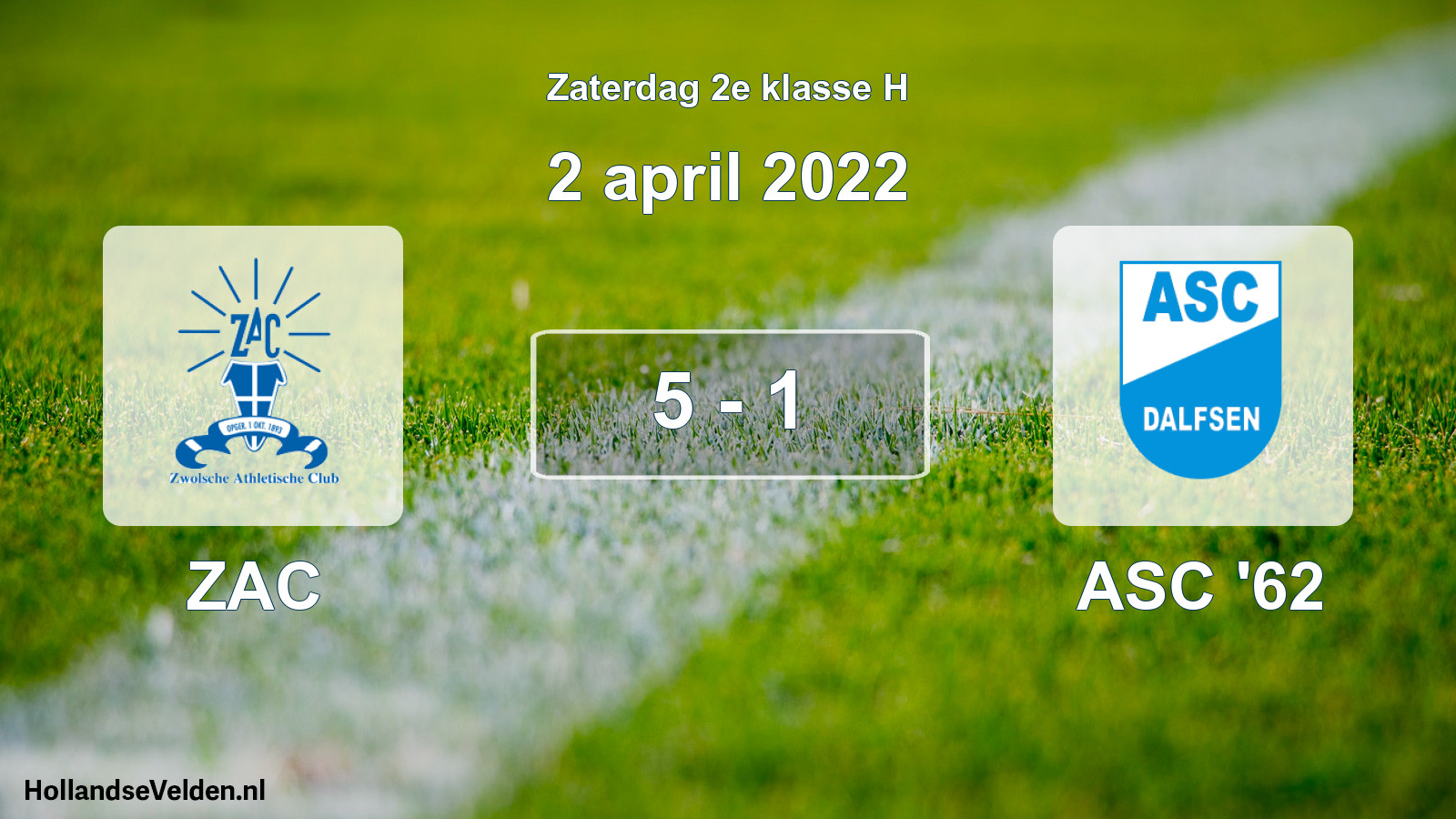 Total number of matches played: ZAC - ASC '62 5 - 1 (2 April 2022)
