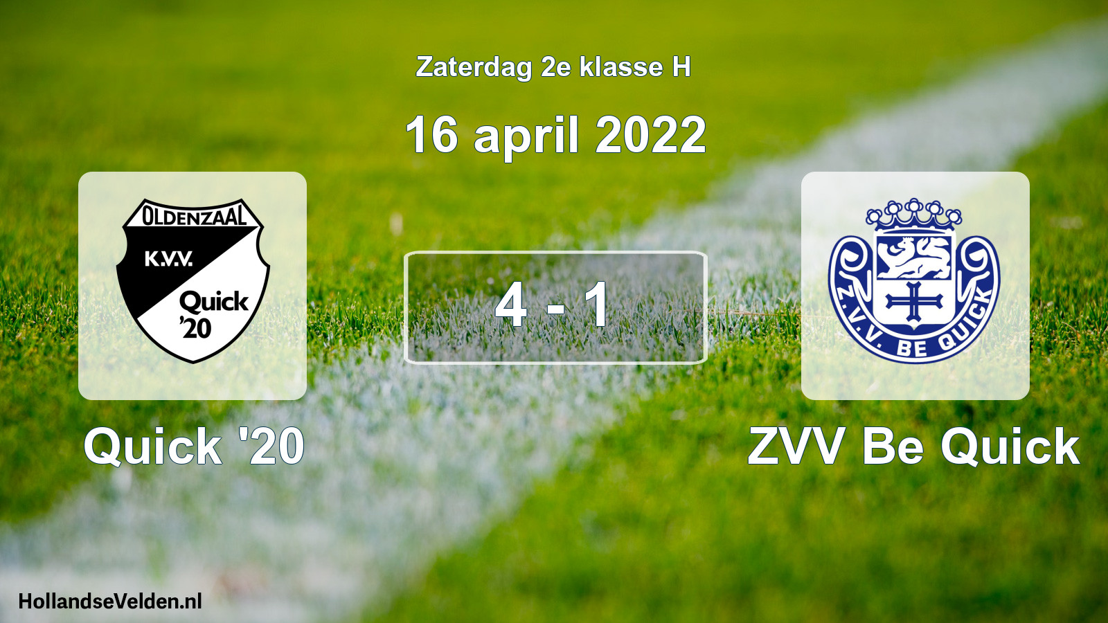 Total number of matches played: Quick '20 - ZVV Be Quick 4 - 1 (16 April 2022)