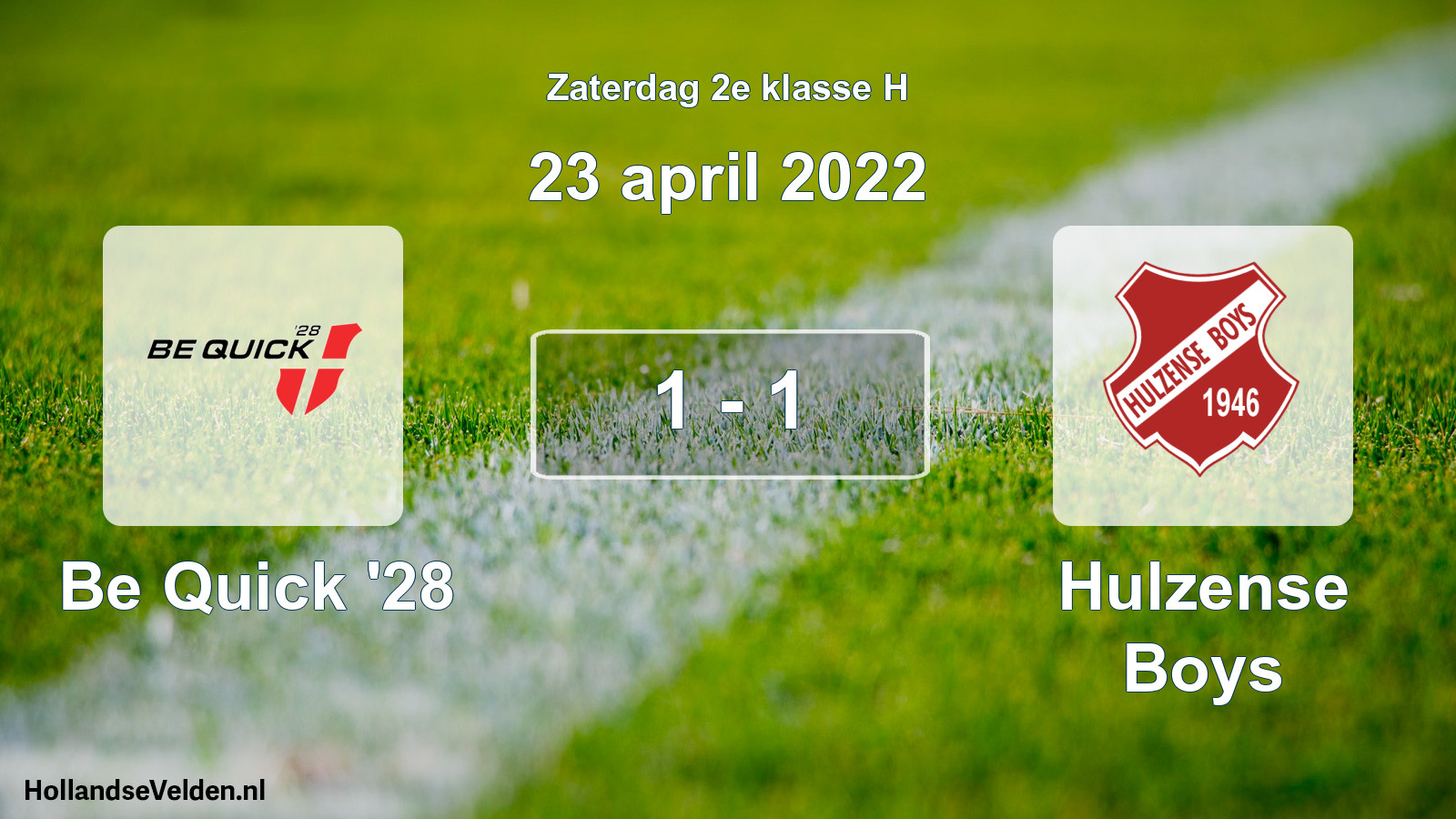 Total number of matches played: Be Quick '28 - Hulzense Boys 1 - 1 (23 April 2022)
