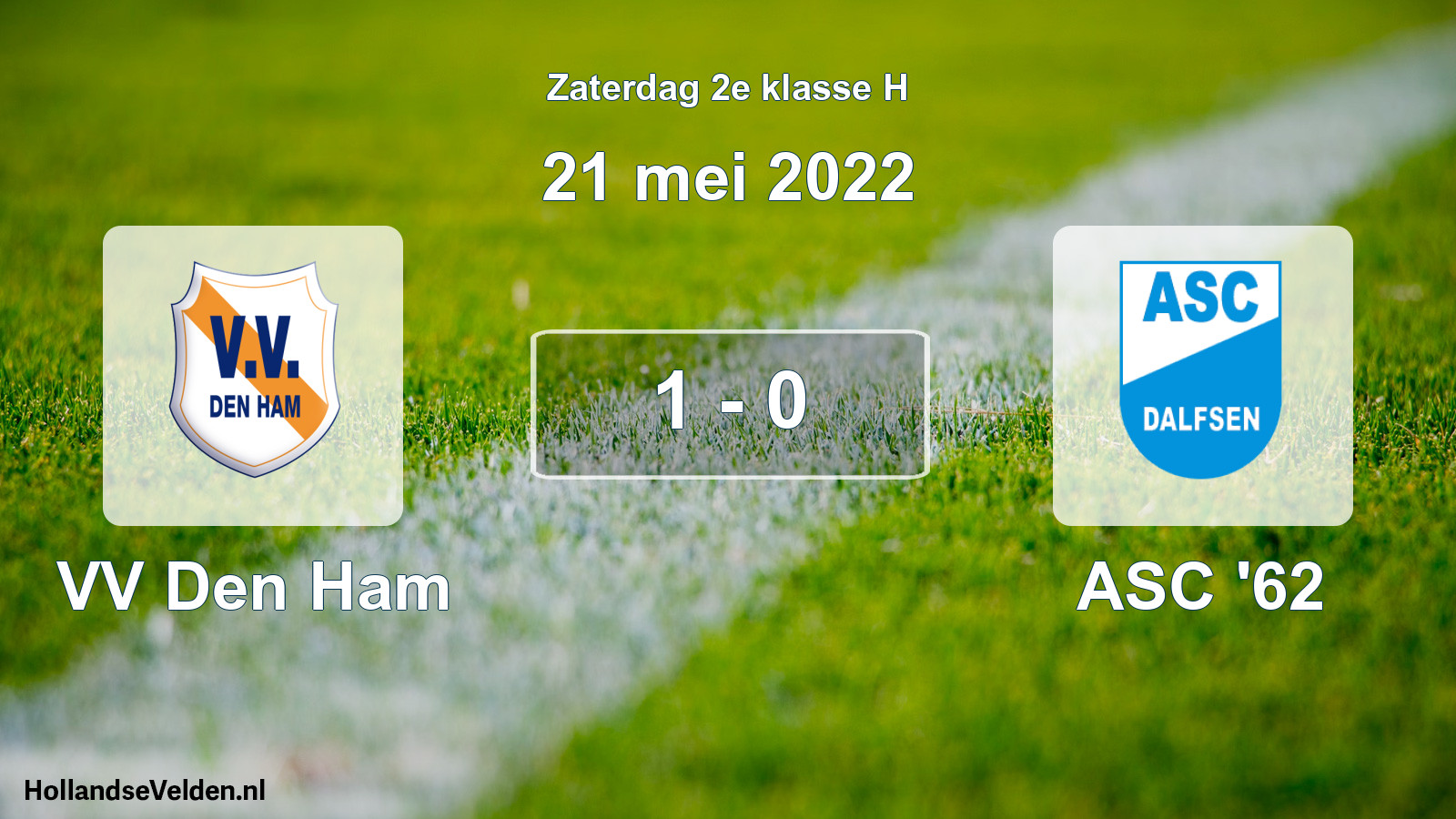 Total number of matches played: VV Den Ham - ASC '62 1 - 0 (21 May 2022)
