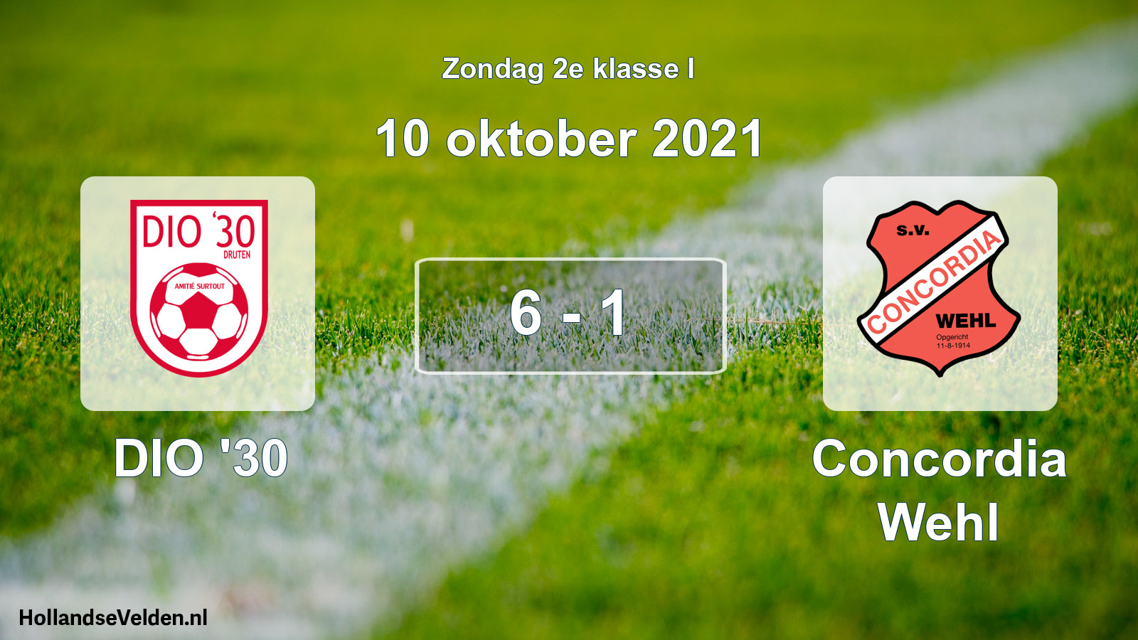 Total number of matches played: DIO '30 - Concordia Wehl 6 - 1 (10 October 2021)