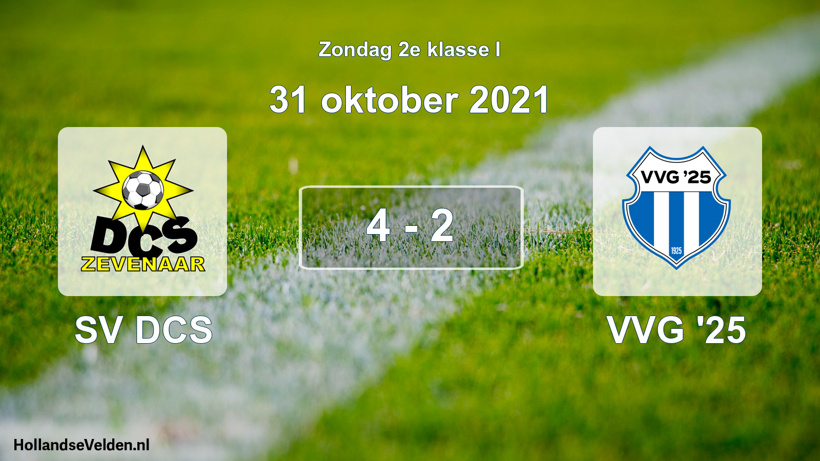 Total number of matches played: SV DCS - VVG '25 4 - 2 (31 October 2021)