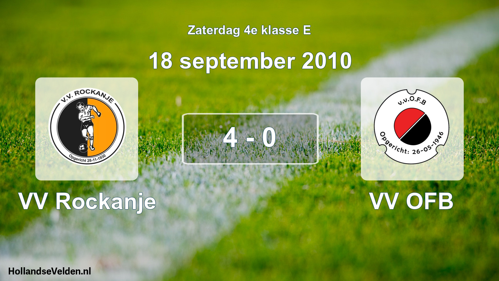 Total number of matches played: VV Rockanje - VV OFB 4 - 0 (18 September 2010)