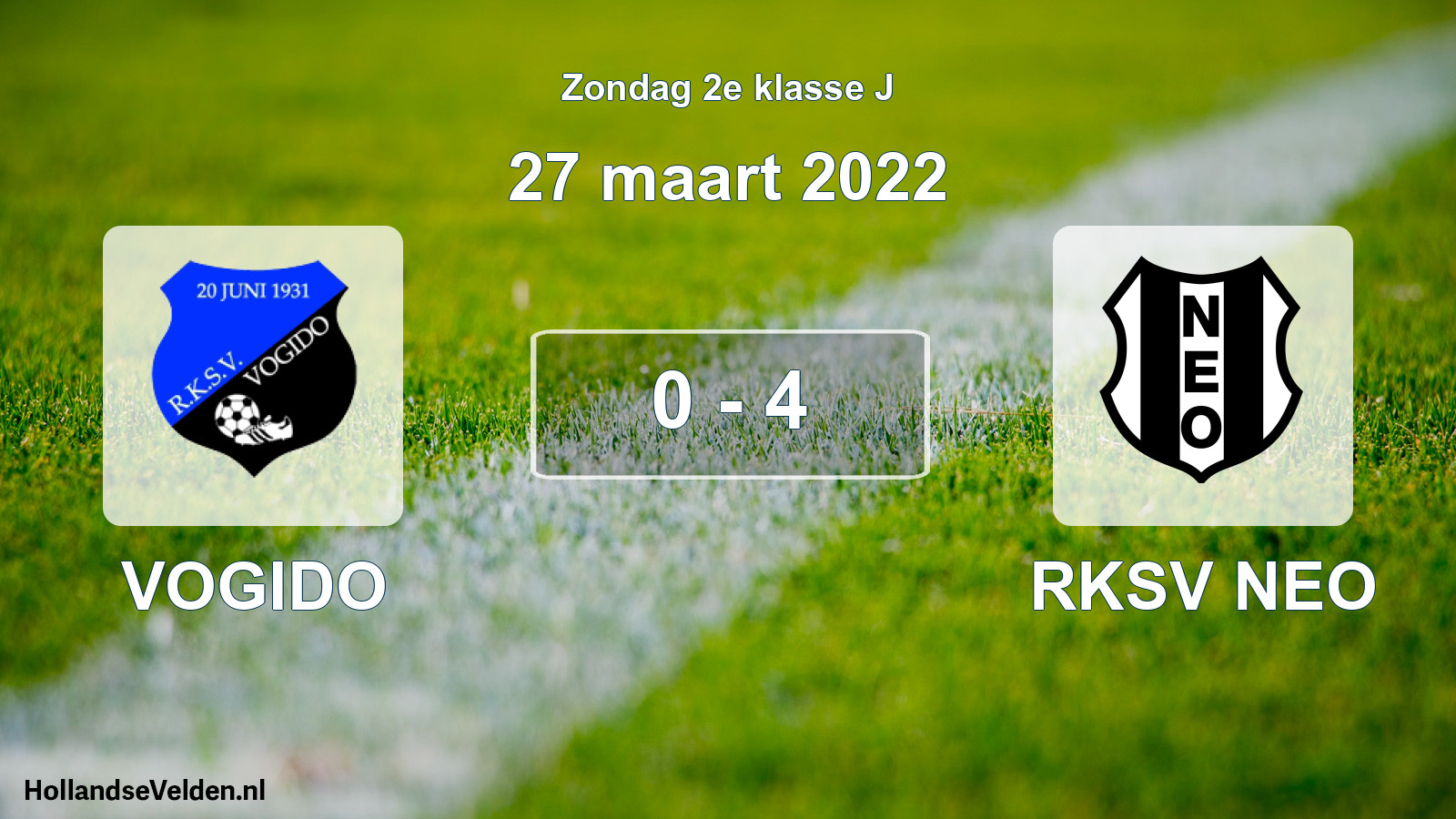 Total number of matches played: VOGIDO - RKSV NEO 0 - 4 (27 March 2022)