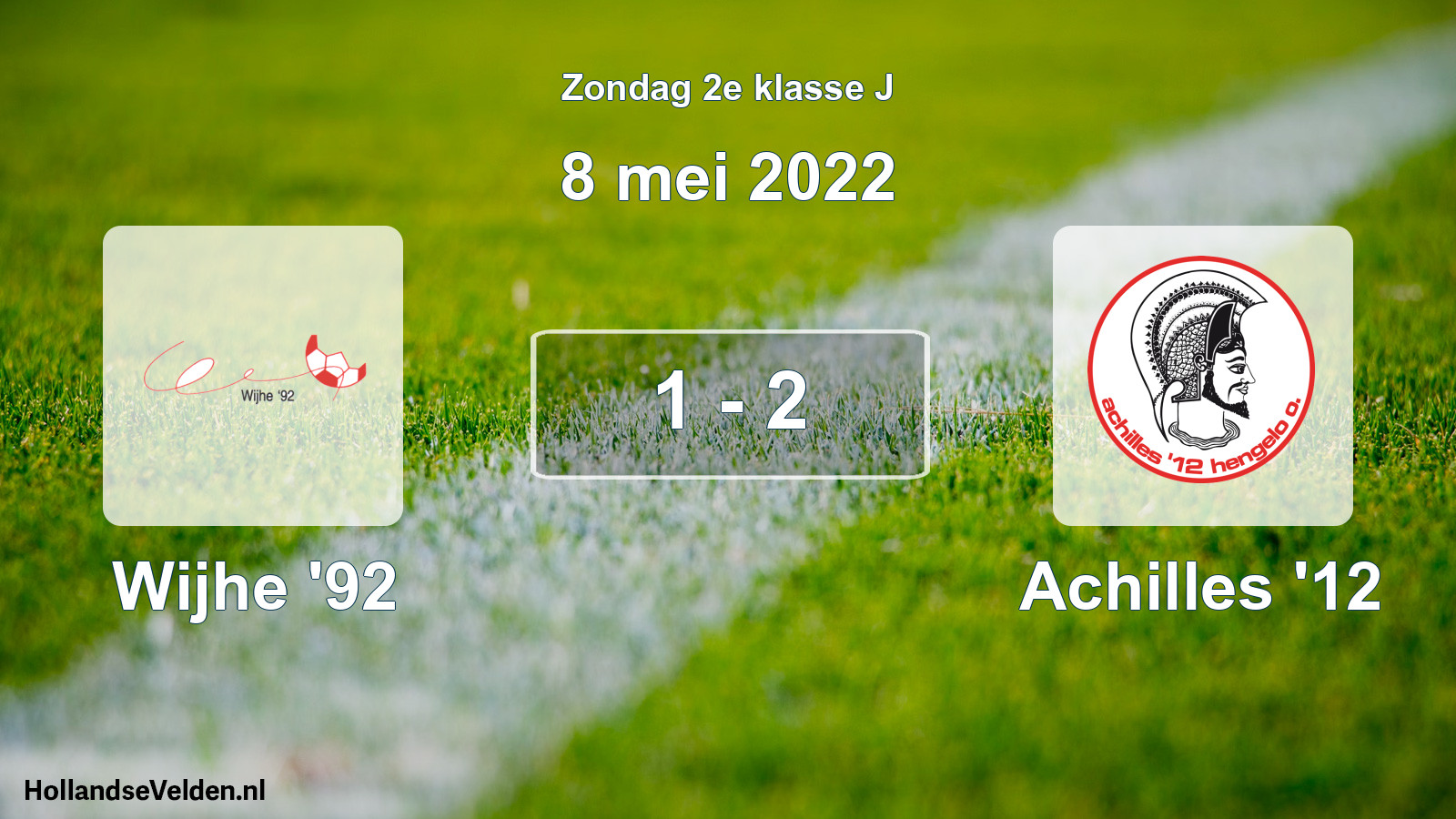 Total number of matches played: Wijhe '92 - Achilles '12 1 - 2 (8 May 2022)