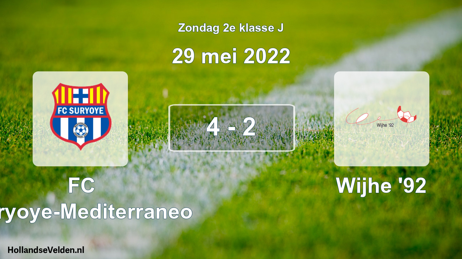 Total number of matches played: FC Suryoye-Mediterraneo - Wijhe '92 4 - 2 (29 May 2022)