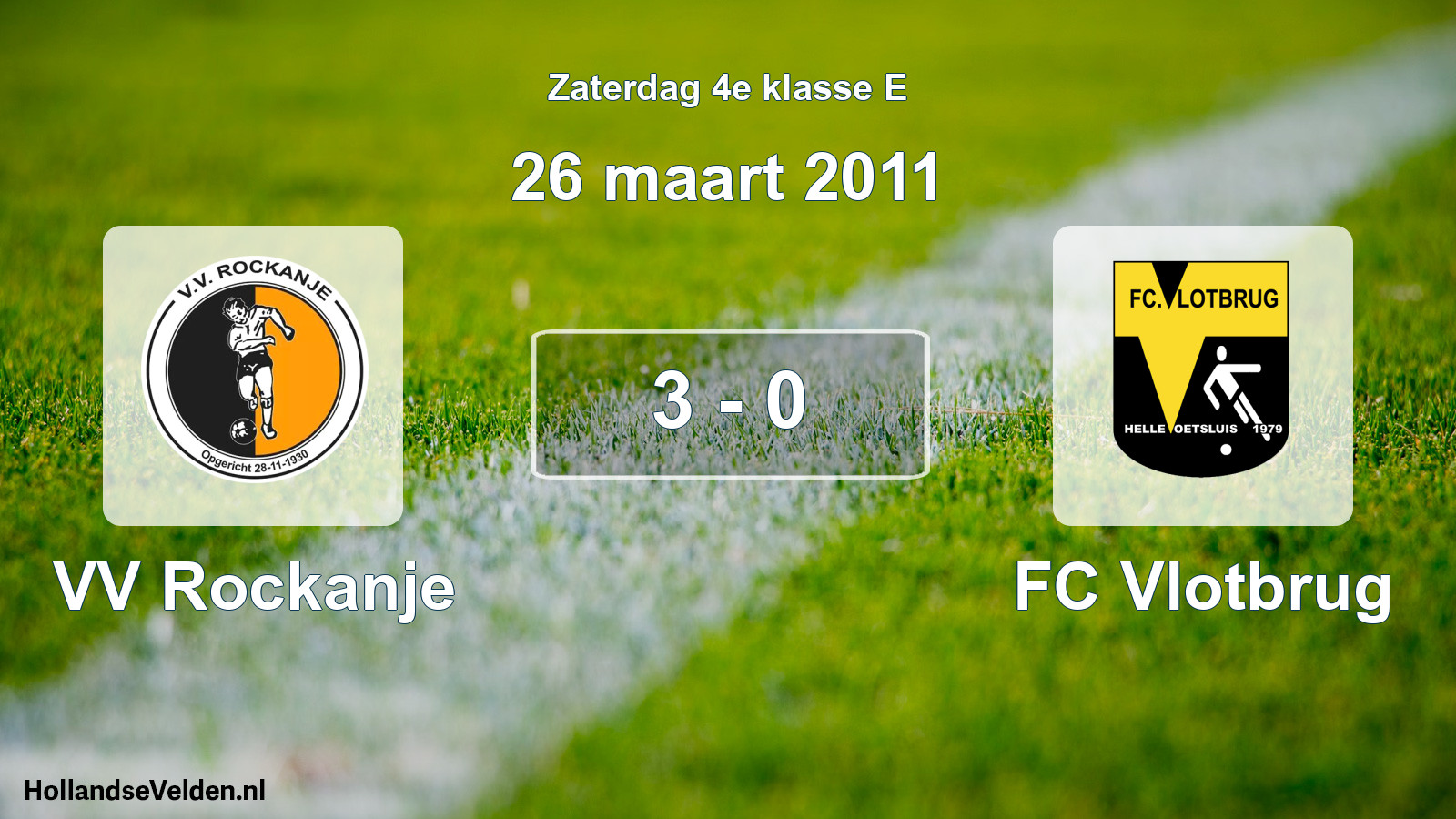 Total number of matches played: VV Rockanje - FC Vlotbrug 3 - 0 (26 March 2011)