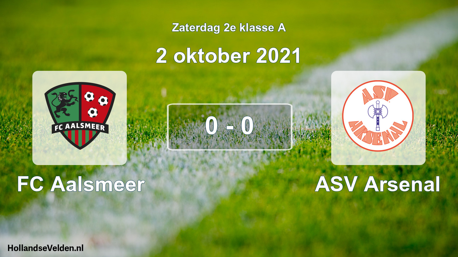 Total number of matches played: FC Aalsmeer - ASV Arsenal 0 - 0 (2 October 2021)