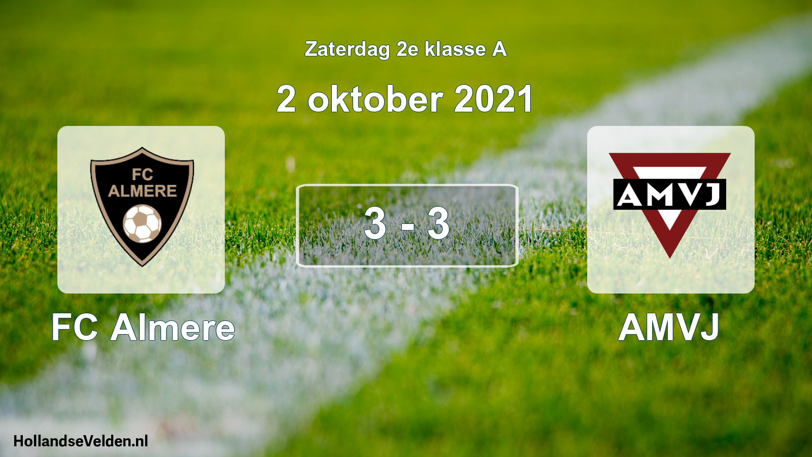 Total number of matches played: FC Almere - AMVJ 3 - 3 (2 October 2021)