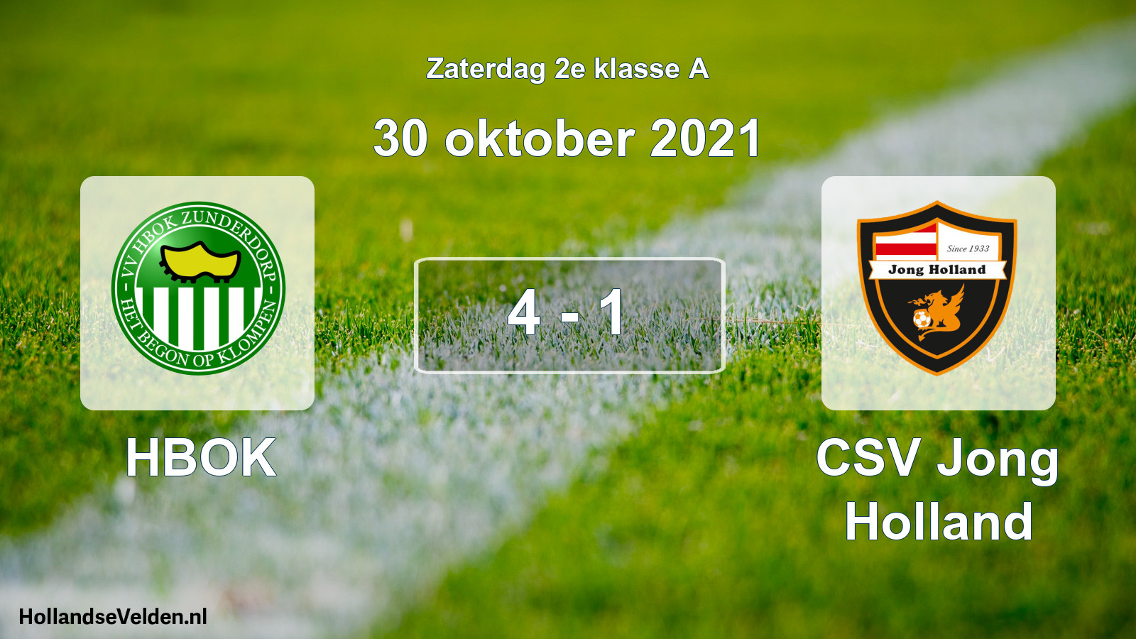 Total number of matches played: HBOK - CSV Jong Holland 4 - 1 (30 October 2021)