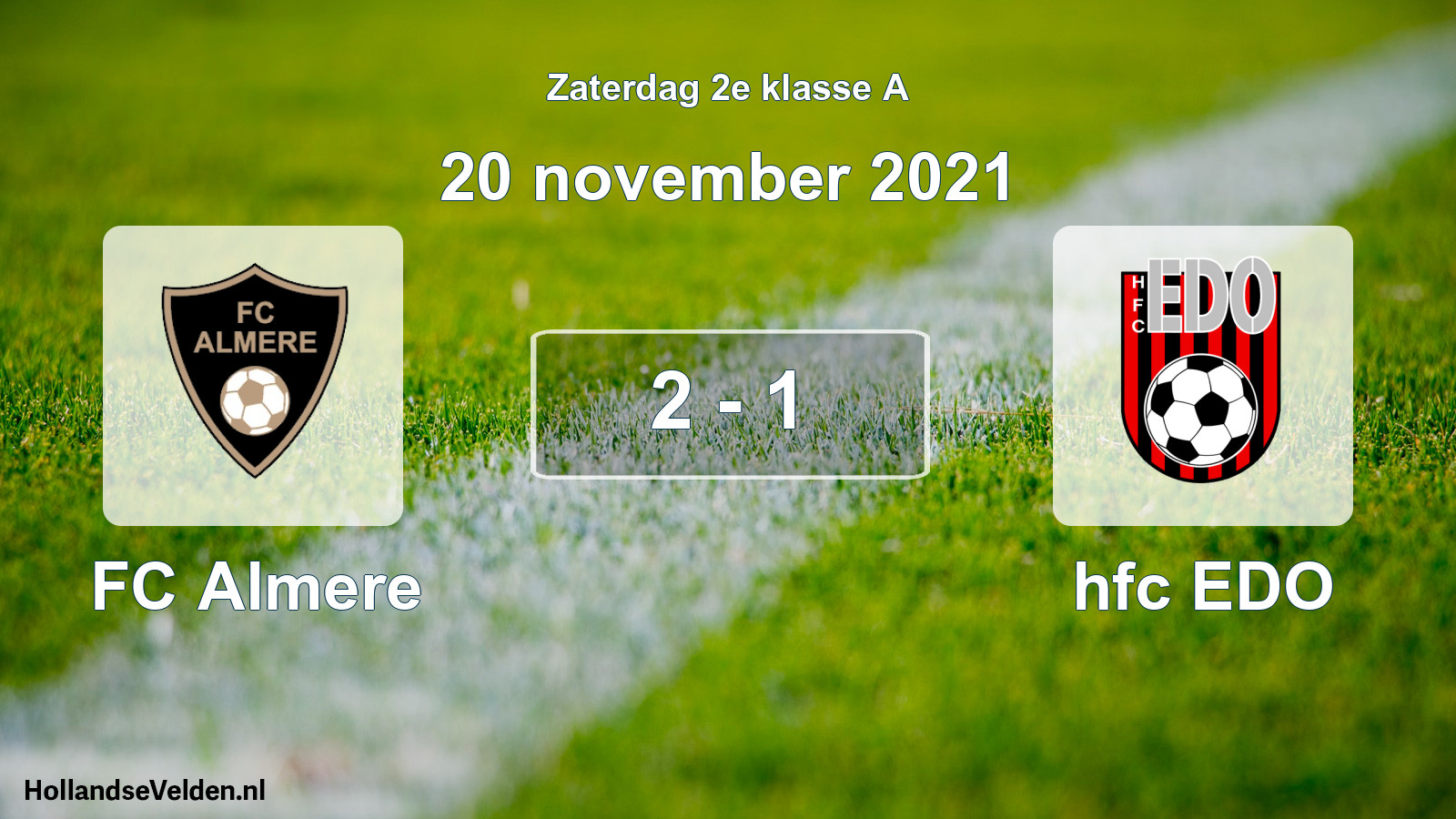Total number of matches played: FC Almere - hfc EDO 2 - 1 (20 November 2021)