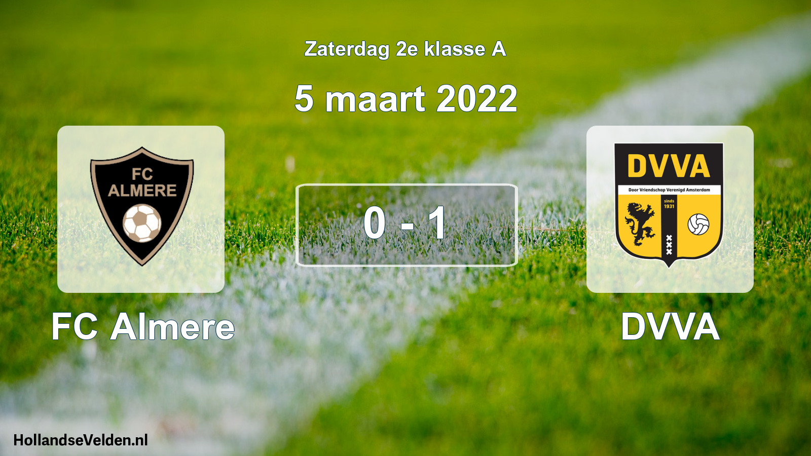 Total number of matches played: FC Almere - DVVA 0 - 1 (5 March 2022)