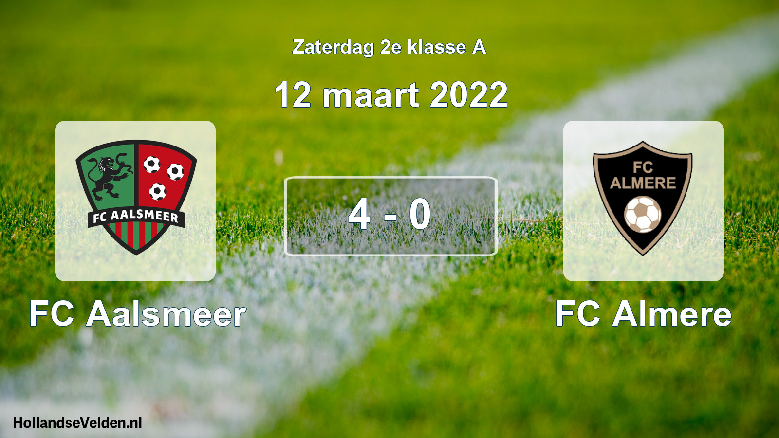 Total number of matches played: FC Aalsmeer - FC Almere 4 - 0 (12 March 2022)