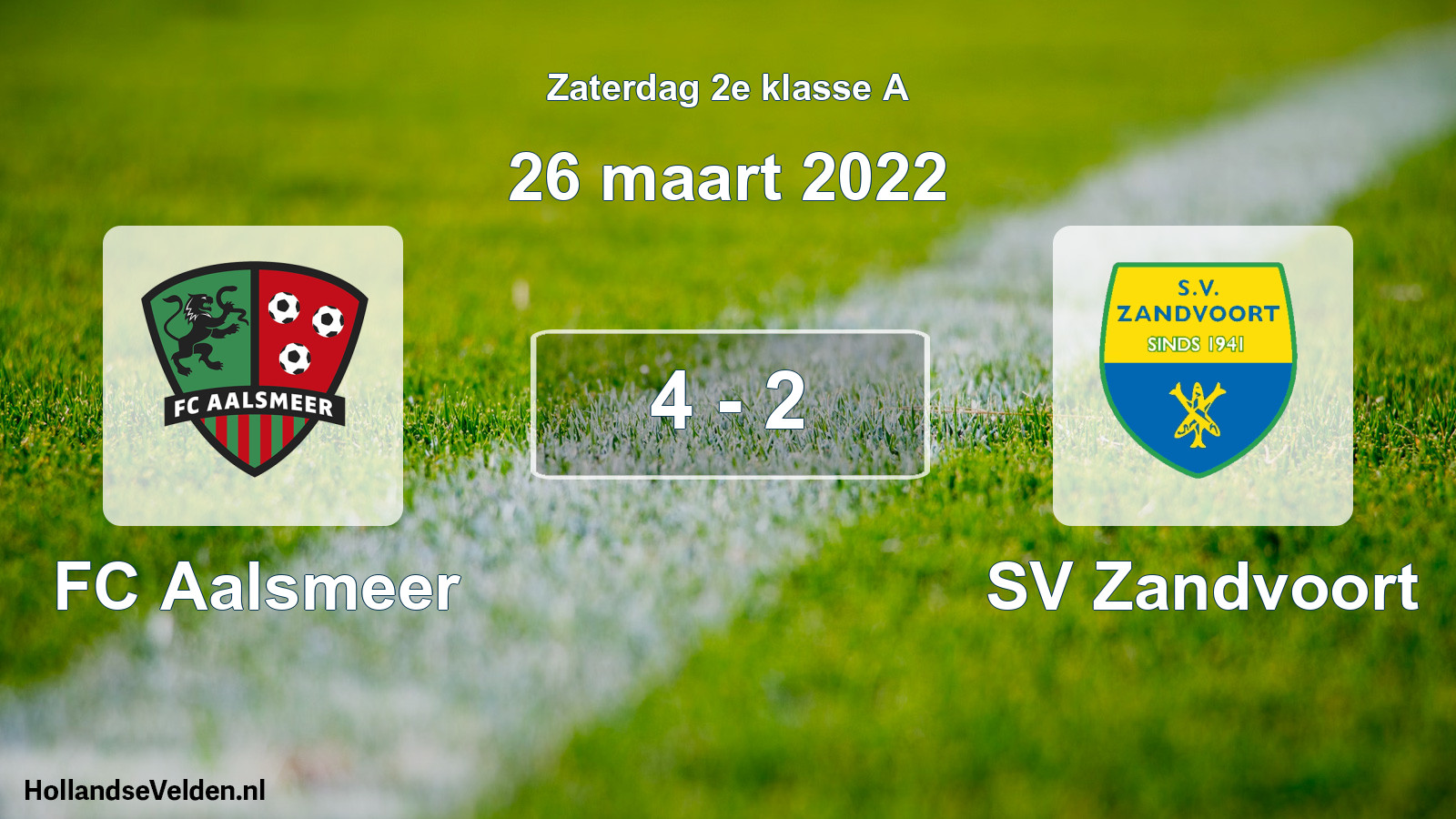 Total number of matches played: FC Aalsmeer - SV Zandvoort 4 - 2 (26 March 2022)