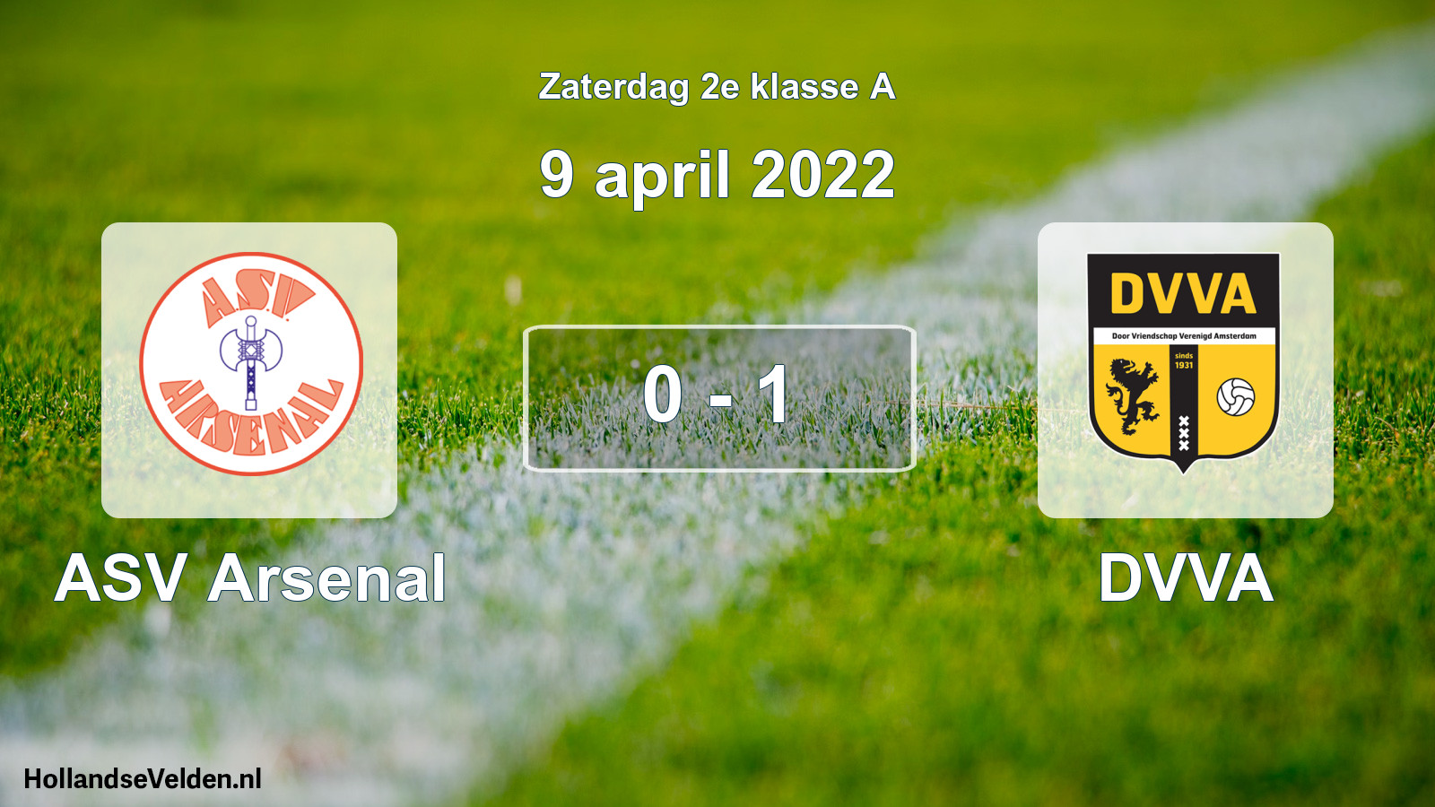 Total number of matches played: ASV Arsenal - DVVA 0 - 1 (9 April 2022)