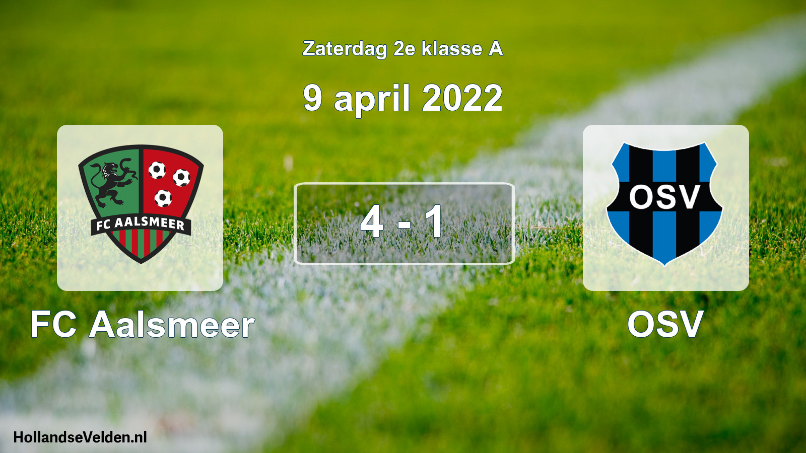 Total number of matches played: FC Aalsmeer - OSV 4 - 1 (9 April 2022)