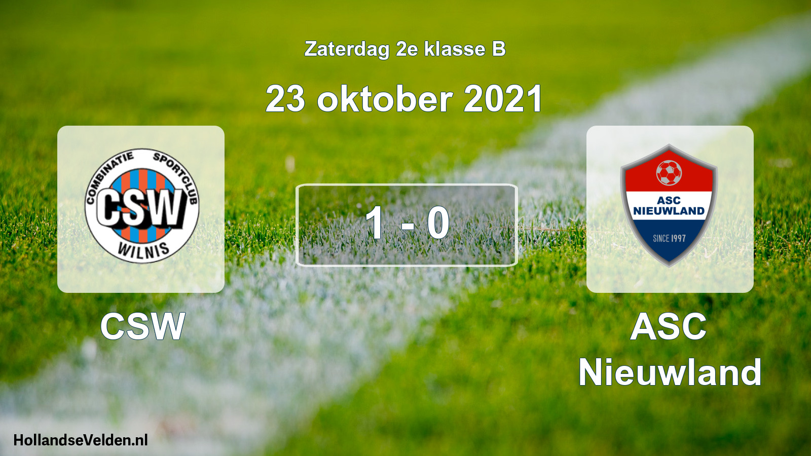 Total number of matches played: CSW - ASC Nieuwland 1 - 0 (23 October 2021)