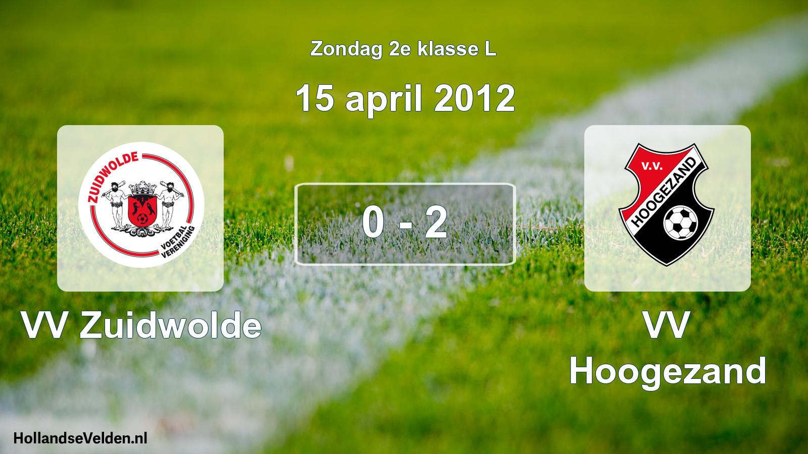 Total number of matches played: VV Zuidwolde - VV Hoogezand 0 - 2 (15 April 2012)