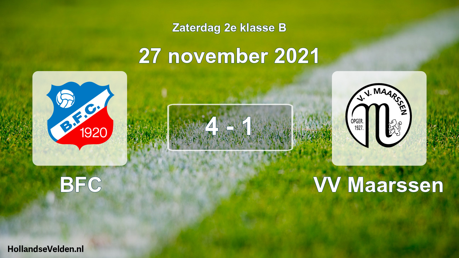 Total number of matches played: BFC - VV Maarssen 4 - 1 (27 November 2021)